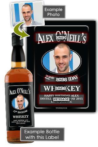 21st Birthday Gift Mock Personalized Whiskey Label - Click Image to Close